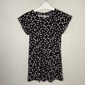 Miss Selfridge Petites Black White Pink Floral Romper